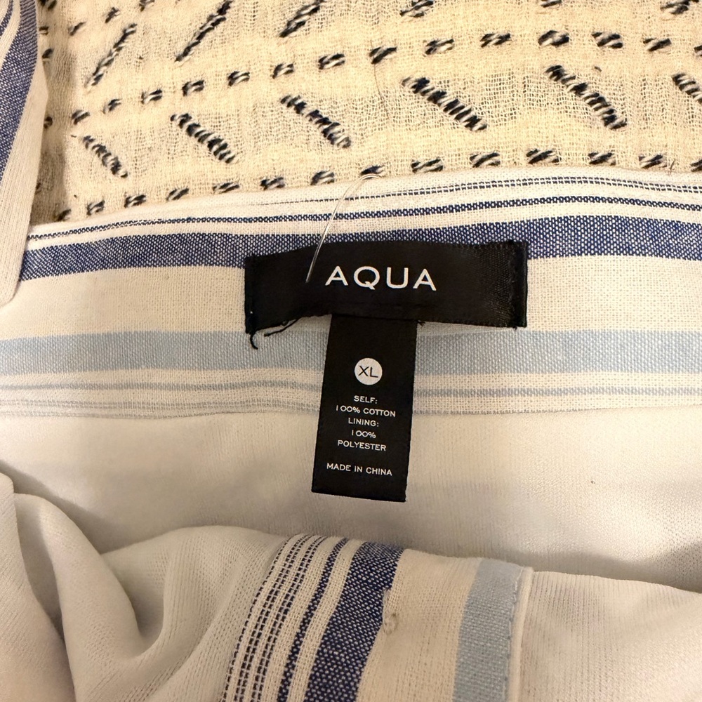 Aqua Blue and White Striped Crop Top - Picture 5 of 5